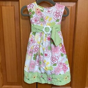 Blueberi Boulevard Sundress with Cap Sleeves Floral Embroidery 3T EUC